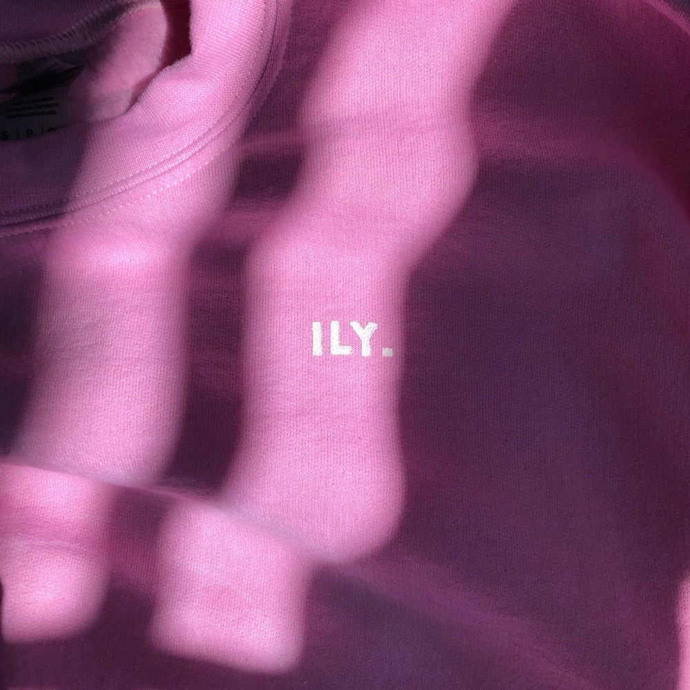 Custom dyed and painted pink sweatshirt